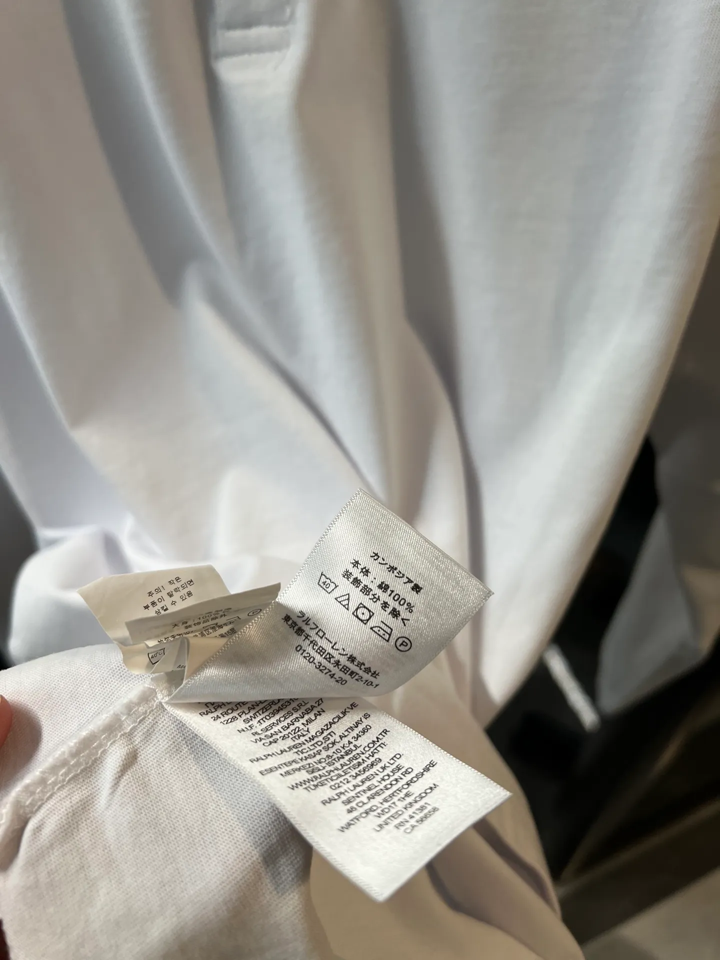 P186 [Next day] RALPH LAUREN/Ralph Lauren 25fw war horse embroidered buttoned long-sleeved T-shirt (white) Size: s m l xl Detailed sizes can be found in Figure 9